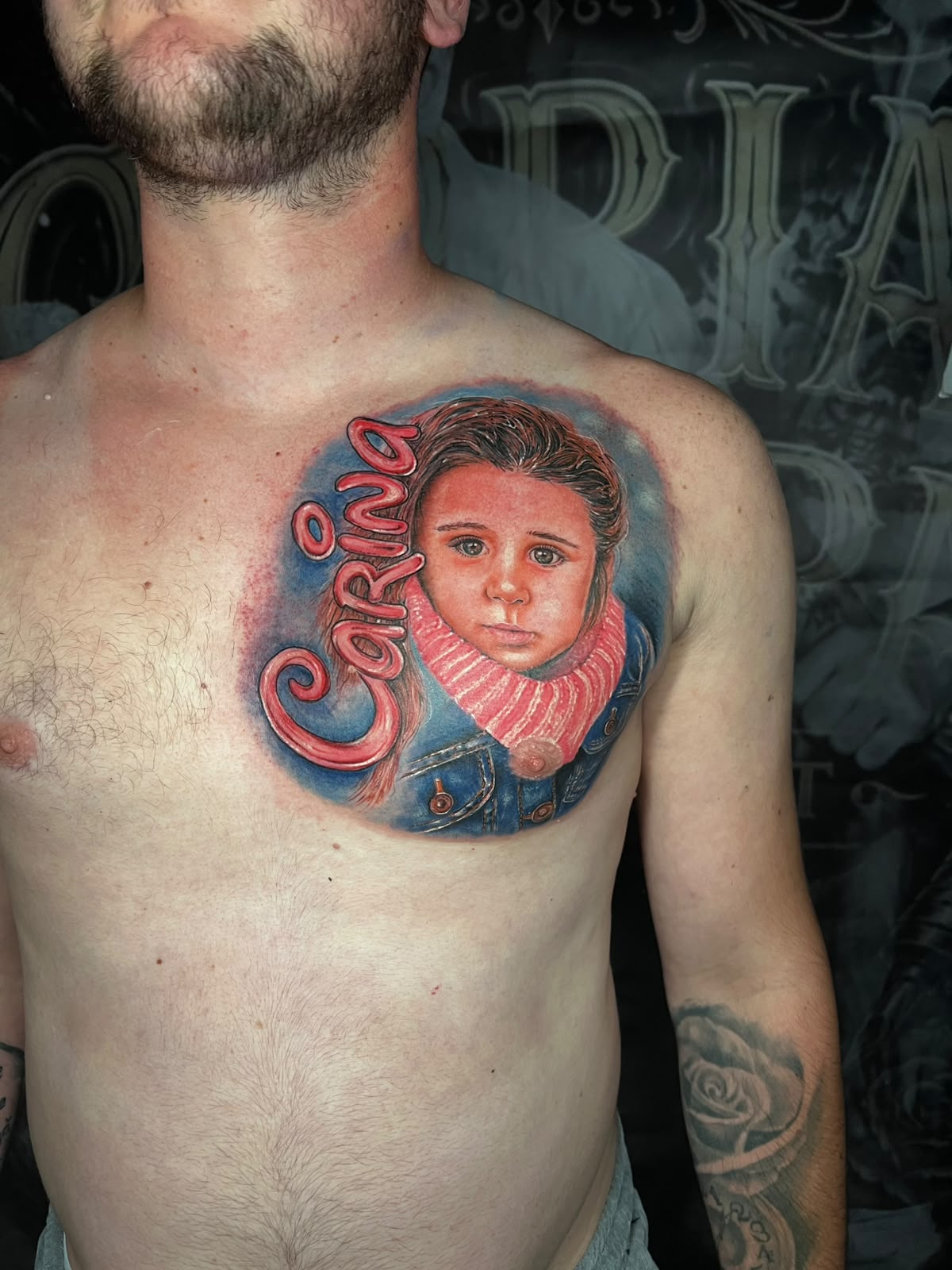Farbiges Kinderporträt — Tattoo von Ciprian Grapa