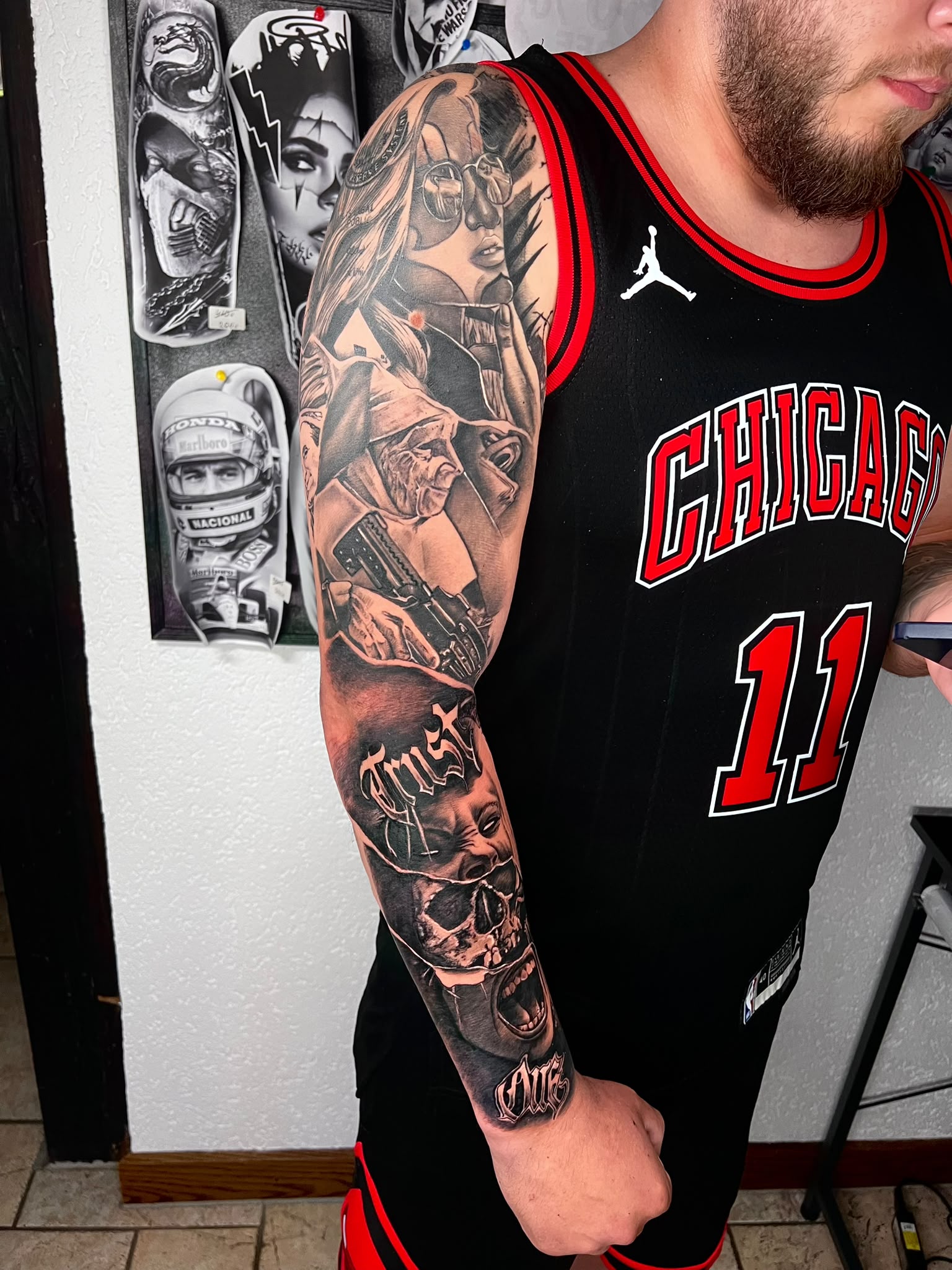 Großflächige Porträtkomposition — Tattoo von Ciprian Grapa